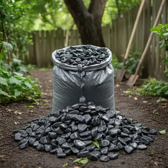 4kg Seixo Preto Pedras Para Jardim Paisagismo Lago Aquarios