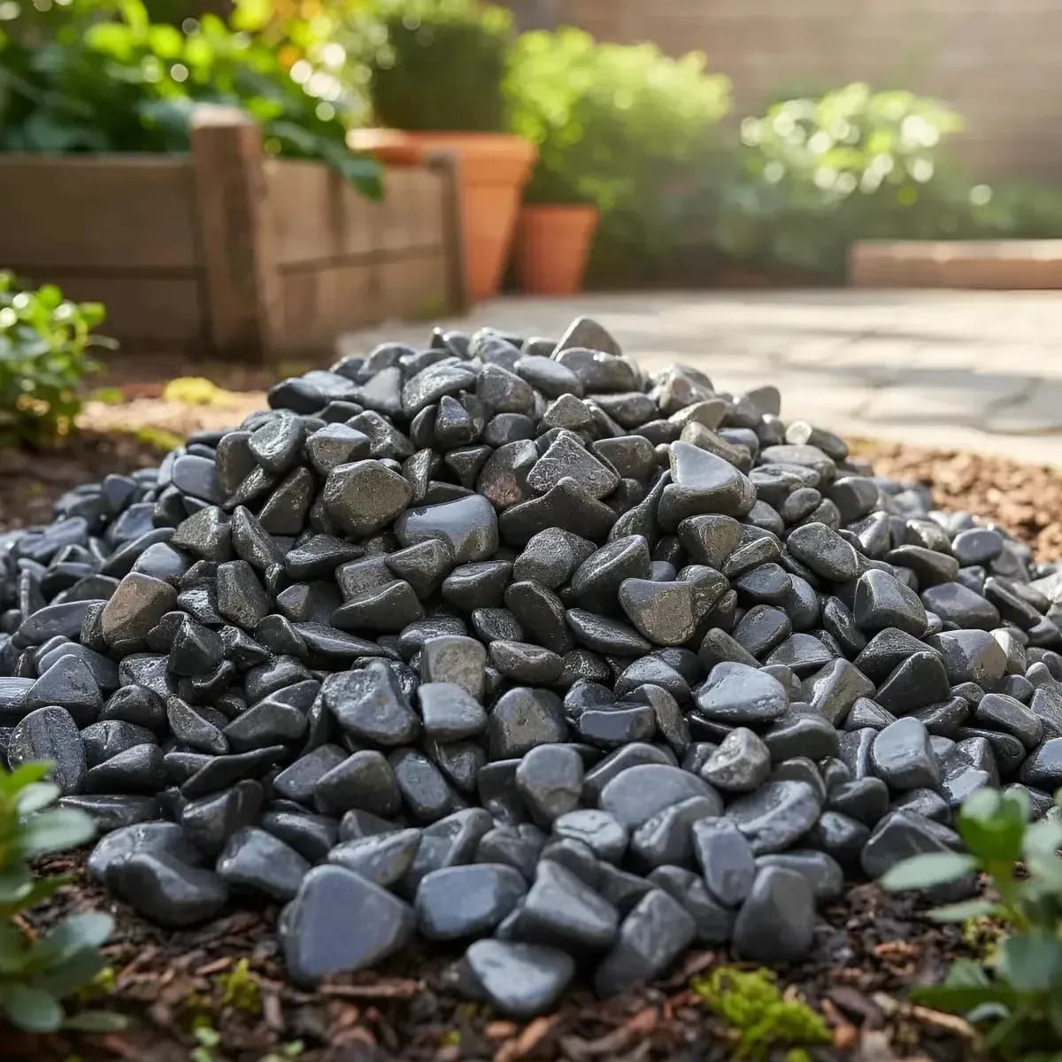 15kg Seixo Preto Pedras Para Jardim Paisagismo Lago Aquarios Preto 2 Cm 8 Cm