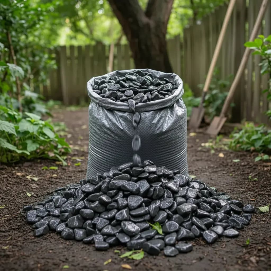 4kg -pedras Ornamentais Para Jardim Seixo Preto Natural Preto 2 Cm 8 Cm