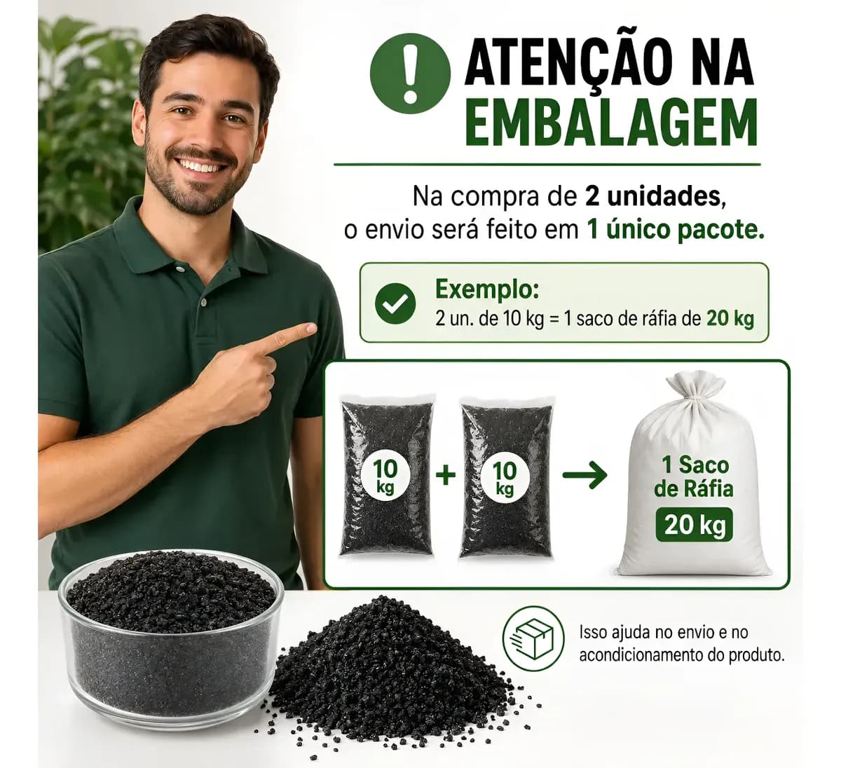 10 Kg - Substrato Areia Preta Basalto Natural Aquário N°00