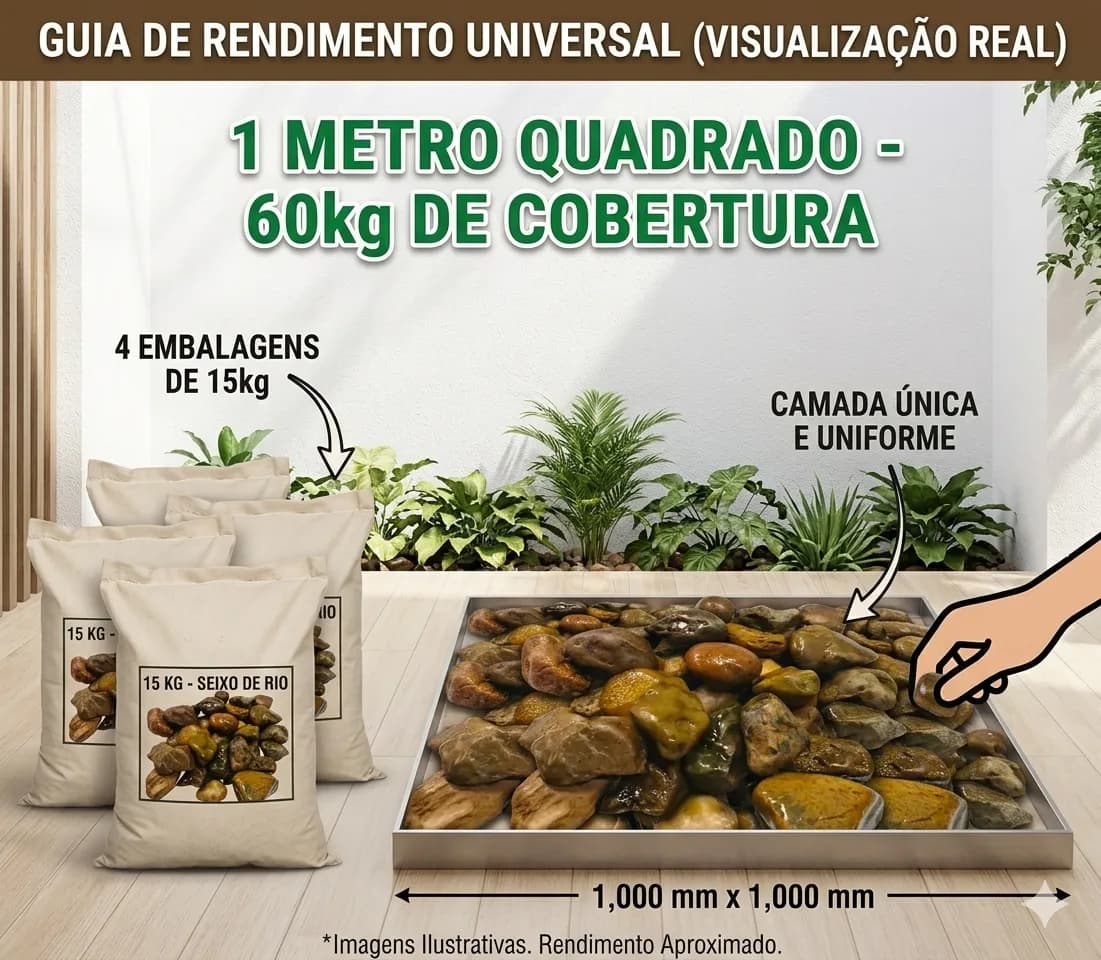 Seixo De Rio Natural Marrom Pedra Para Jardim E Vasos 9,5kg Marrom 1 Cm 7 Cm