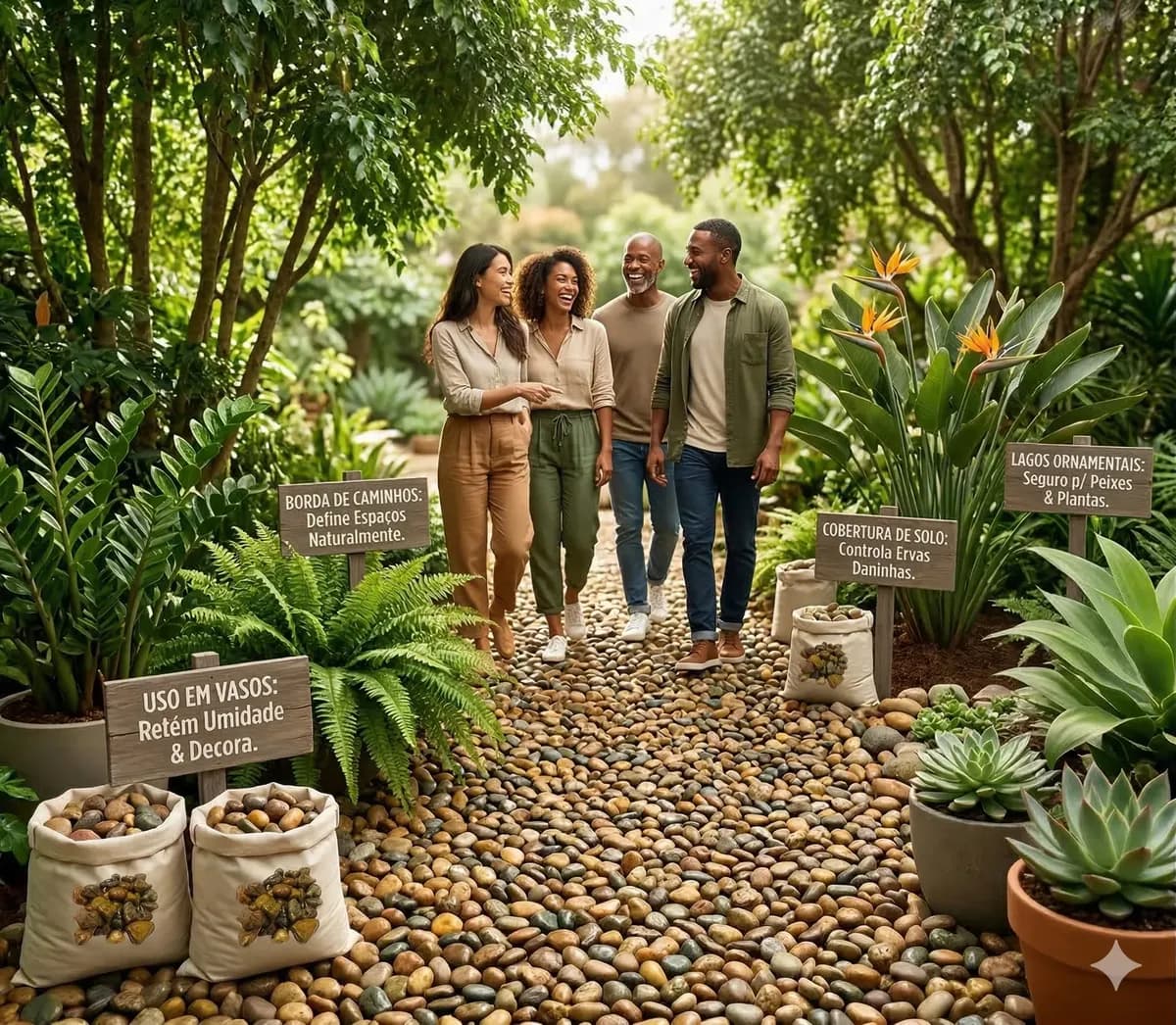 Seixo De Rio Natural Marrom Pedra Para Jardim E Vasos 9,5kg Marrom 1 Cm 7 Cm