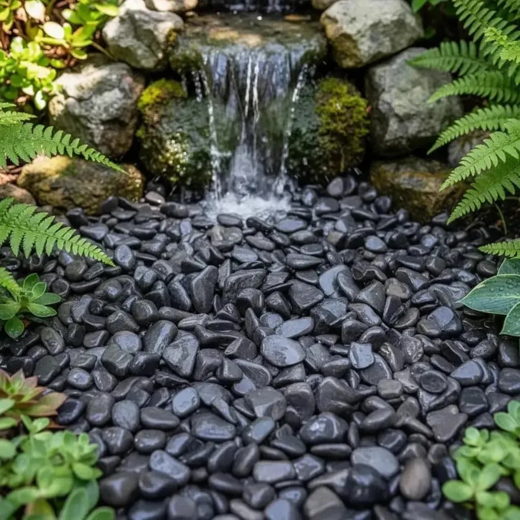 15kg Seixo Preto Pedras Para Jardim Paisagismo Lago Aquarios Preto 2 Cm 8 Cm