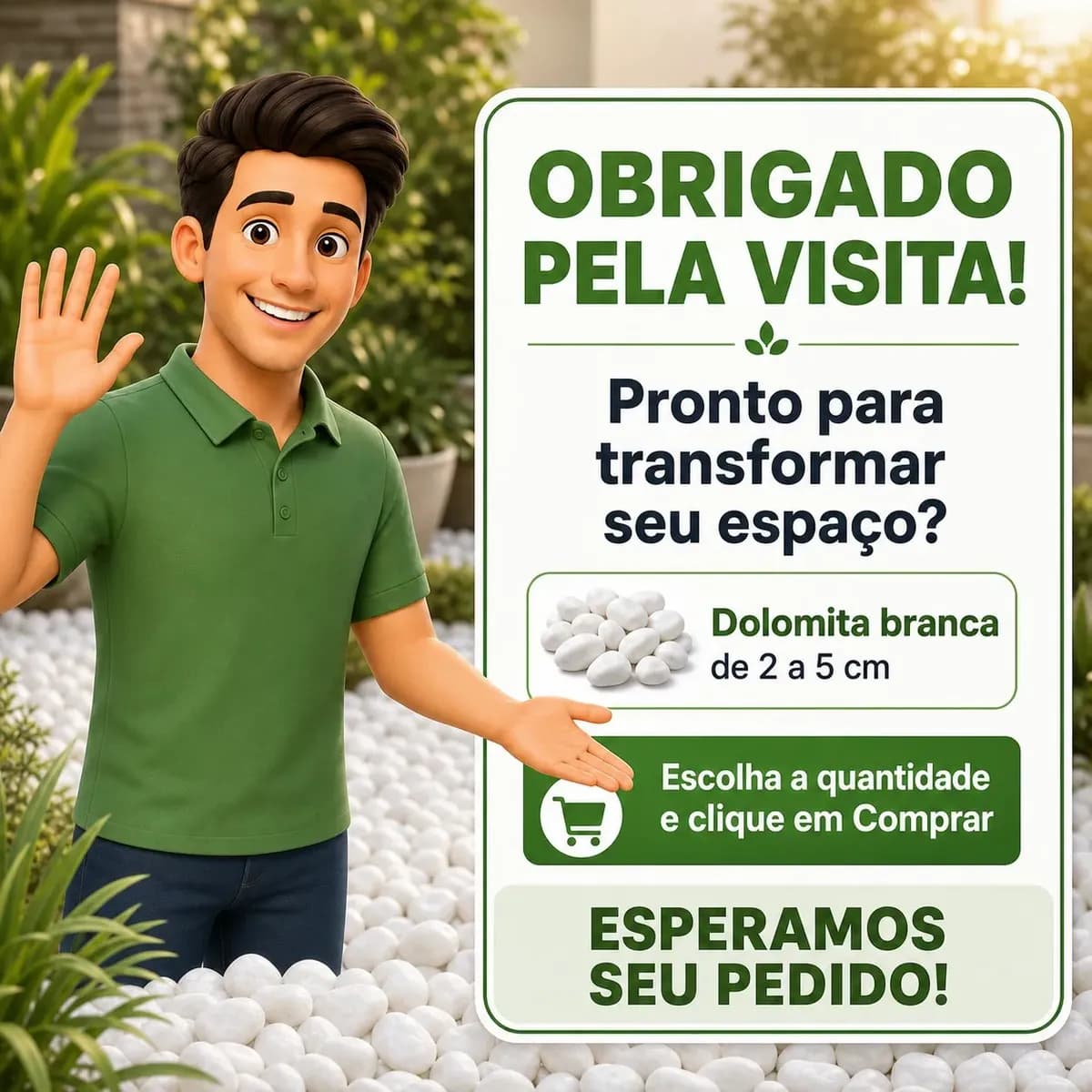 Pedra Dolomita Branca Seixo Para Jardim Vasos Paisagismo 5kg Branco 2 Cm 5 Cm